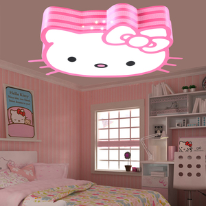 LED卡通吸顶灯儿童Kitty猫女孩卧室灯女童白粉色公主房间灯具灯饰