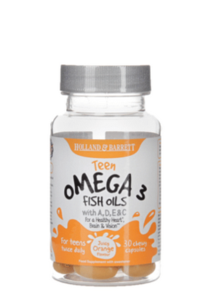 英国H&B儿童Omega3鱼油复合维生素软糖4瓶（莓子味30颗x2瓶+橘子味30颗x2瓶）
